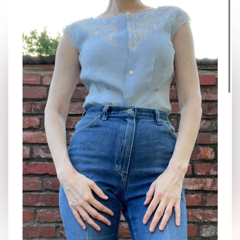 Vintage embroidered linen tank